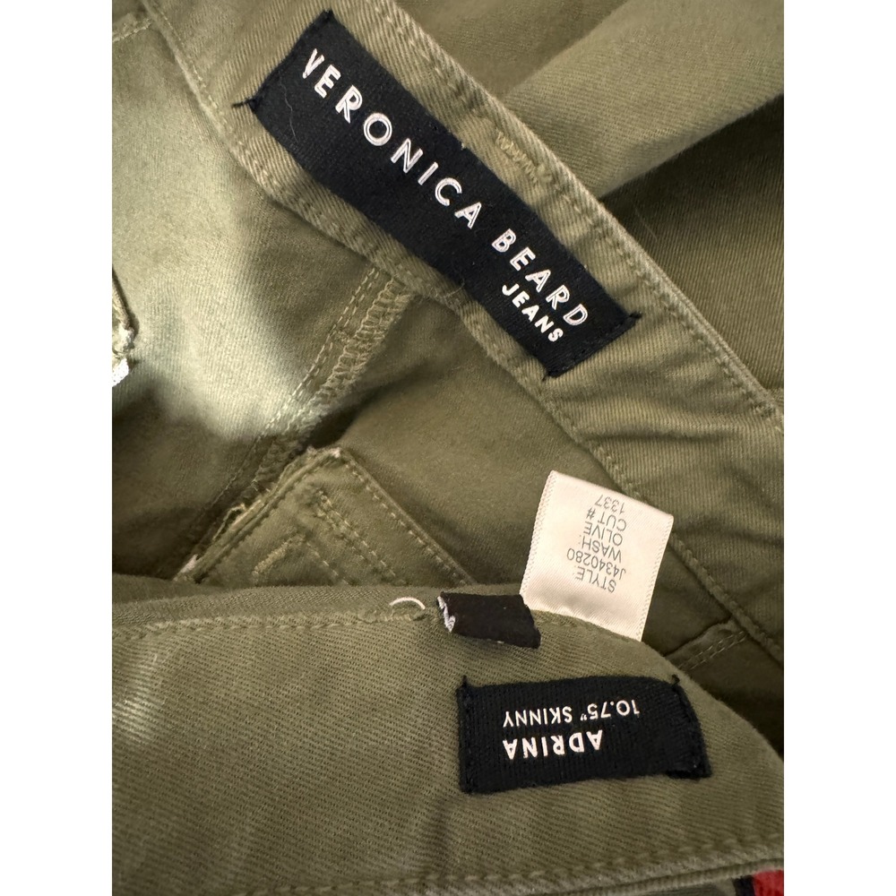 Veronica Beard Jeans Adrina Skinny Ankle Cargo 28 Olive Green High Rise Stretch - Picture 8 of 10